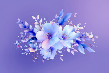 Watercolor illustration featuring beautiful flowers with delicate petals and vivid colors, surrounded by artistic splashes, creating a serene and enchanting ambiance