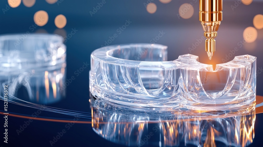 Poster Precise crafting of a clear custom dental aligner with robot