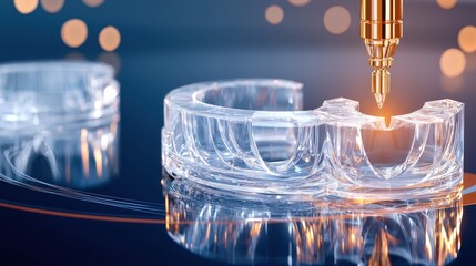 Precise crafting of a clear custom dental aligner with robot
