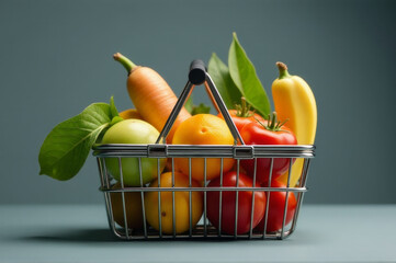 Fresh produce in a wicker container