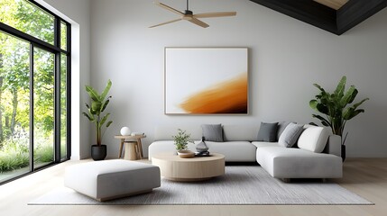 Relaxed farmhouse inspired living space with rustic charm