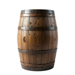 Fototapeta premium Aged Wooden Barrel with Natural Texture – Isolated Object on Transparent PNG