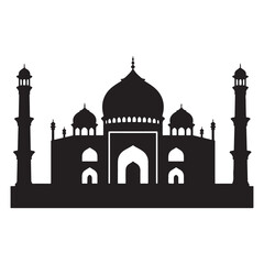 masjid sillhoutte icon in white backraund