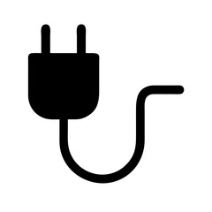 Obraz premium Flat vector icon of power plug in black showing connectivity flow energy and electrical device concepts for interface design