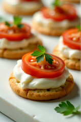 Close-up shot of a plate of fresh tomatoes and other ingredients, great for culinary or cooking related images