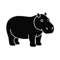 Obraz premium Hippo Icon Vector Flat and Clean Look Isolated on White Background