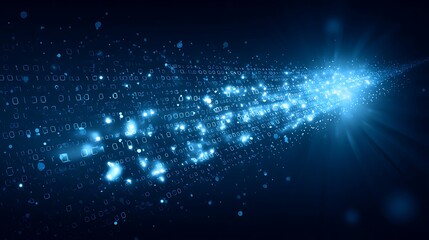 Obraz premium Digital data stream with binary code