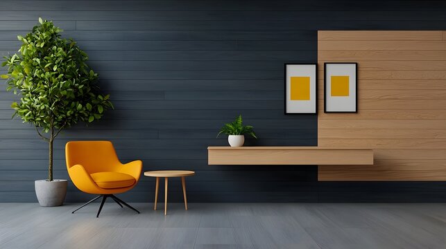 Elegant executive suite with modern furniture and artwork