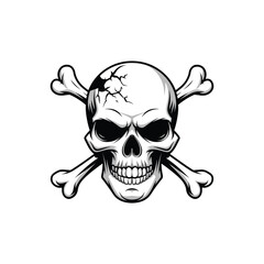 Danger skull crossbones vector illustration