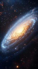 Naklejka premium Stunning Spiral Galaxy in Deep Space Cosmic Background Starfield