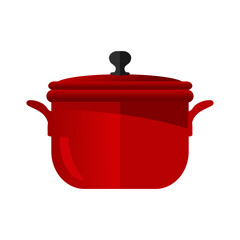 Cooking pot — colorful vector icon


