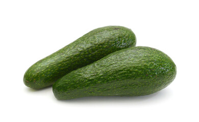 Fresh avocados isolated on white background