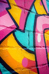 Fototapeta premium On the graffiti wall, vibrant colors and unique patterns intertwine