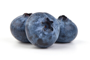 Blueberries Close-up, isolated on White Background