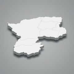 Obraz premium Bamyan 3d isometric map is a region of Afghanistan