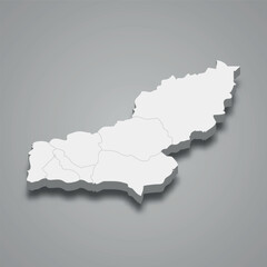 Panjshir 3d isometric map is a region of Afghanistan