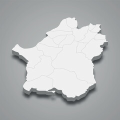 Paktika 3d isometric map is a region of Afghanistan