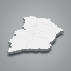 Obraz premium Samangan 3d isometric map is a region of Afghanistan