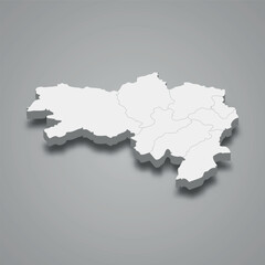 Obraz premium Wardak 3d isometric map is a region of Afghanistan