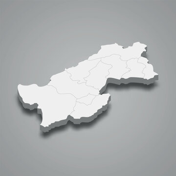 Paktia 3d isometric map is a region of Afghanistan