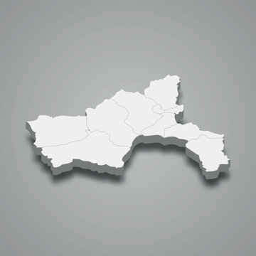 Parwan 3d isometric map is a region of Afghanistan