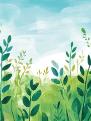 植物　イラスト　風景
