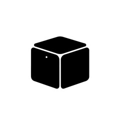 3D Cube Icon Minimal Flat Style
