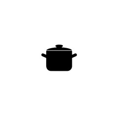 Cooking pot icon flat style