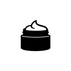 Cream jar icon skincare product symbol