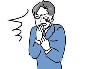 ショックを受けるシンプルなサラリーマンのベクターイラスト