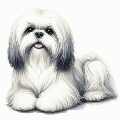 Celestial Snuggle dog shih tzu isolated watercolor vector illustration svg