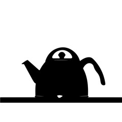 Silhouette kettle on table