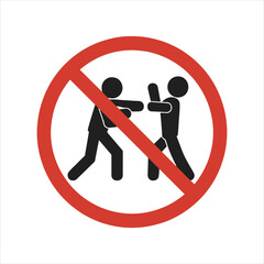 No Fighting Allowed: Violence Prohibition Symbol for Peace and Safety Zones

