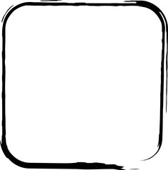 Rounded square brush strokes. Grunge design frames