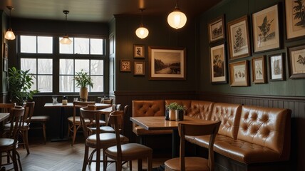 Fototapeta premium Interior of a cozy restaurant