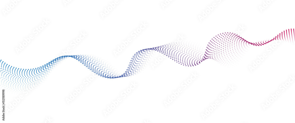 Leinwandbilder Flowing Dot Wave halftone gradient pattern on transparent background	
