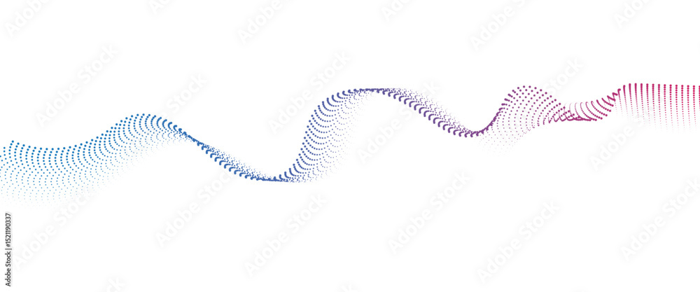 Aufkleber Flowing Dot Wave halftone gradient pattern on transparent background	
