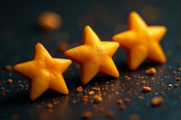 A plate of star-shaped cookies arranged neatly on a table