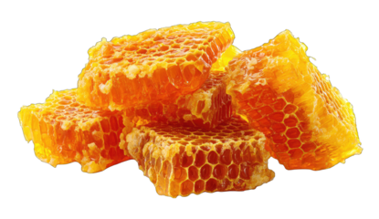 Honeycomb cubes isolated on transparent background