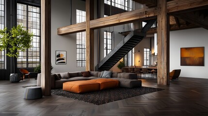Rustic farmhouse inspired living space with cozy atmosphere