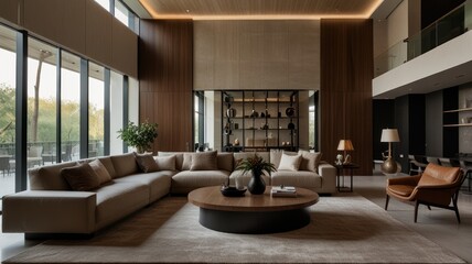 Fototapeta premium Modern open-plan living room