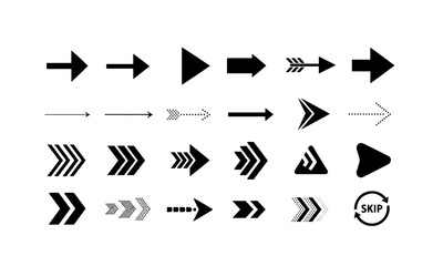  Dynamic Arrow Icon Set: Illustrating Direction, Progress, and Navigation