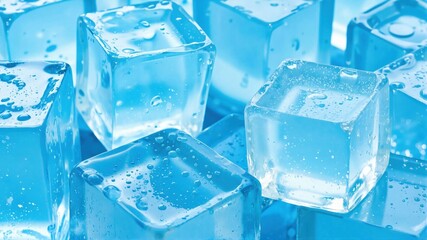 Ice Cubes in Blue Light