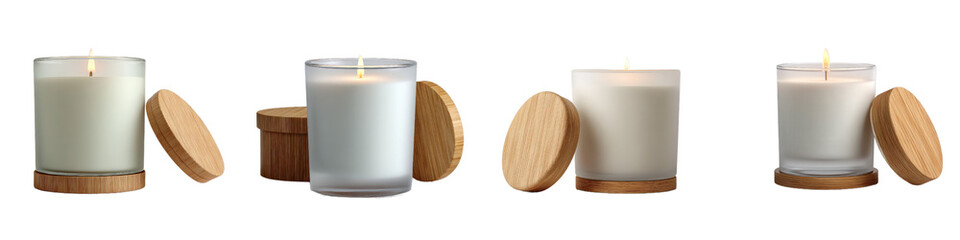 Elegant Collection of Scented Candles in Glass Jars with Lids