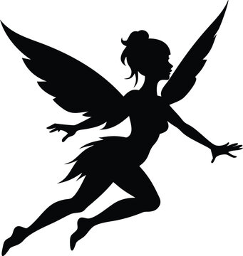 recommend clip art: Fantasy Fairy Silhouettes with Wings – Flying and Resting Vector Clipart