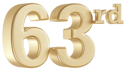 Obraz premium 63rd Anniversary Golden Number 3D Illustration
