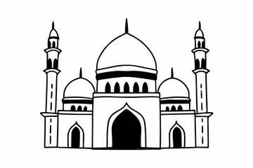 silhouette of mosque