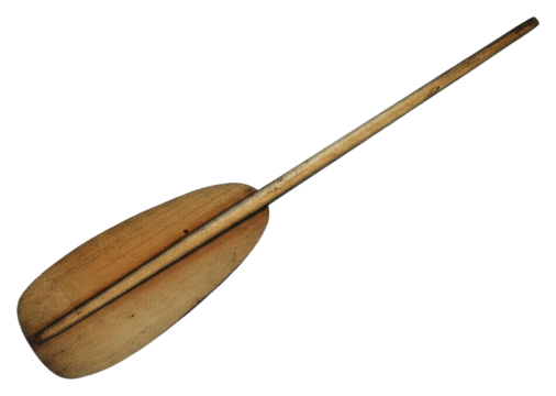 PNG Rustic wooden paddle rests on a transparent background.