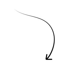 Hand drawn full black arrow. Direction of arrow, repetition, different thickness, direction. Vector illustration