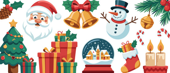 Merry Christmas Festive Elements Collection Illustration